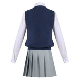 Anime 2.5 Dimensional Seduction Ririsa Amano Women Blue JK Uniform Cosplay Costume