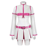Anime 2.5 Dimensional Seduction Ririsa Amano Women White Pink Dress Set Cosplay Costume
