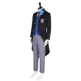 Anime Black Butler Season 4: Public School Arc Lawrence Bluewer Black Outfit Cosplay Costume