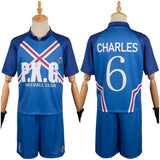 Anime Blue Lock Charles Chevalier Blue Team Uniform Cosplay Costume Outfits Halloween Carnival Suit