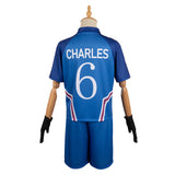 Anime Blue Lock Charles Chevalier Blue Team Uniform Cosplay Costume Outfits Halloween Carnival Suit