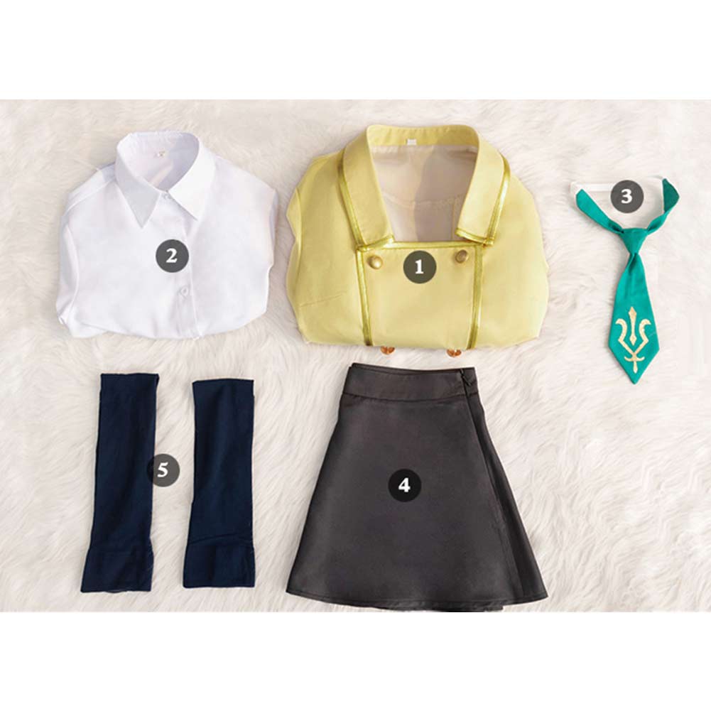 Code Geass C.C. Yellow Uniform Cosplay Costume Outfits Halloween Carni ...