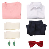 Anime Dandadan Momo Ayase Women Pink Uniform Dress Cosplay Costume Outfits Halloween Carnival Suit