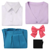 Anime Kimi ni Todoke: From Me to You 2024 Ume Kurumizawa Women Purple Uniform Dress Cosplay Costume