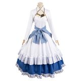 Anime Kono Subarashii Sekai ni Shukufuku wo! Iris Women White And Blue Dress Cosplay Costume