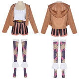 Anime One Piece Jewelry Bonney Women Brown Suit Cosplay Costume Outfits Halloween Carnival Suit