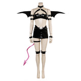 Anime Panty & Stocking with Garterbelt Scanty Demon Women Black Sexy Outfit Cosplay Costume