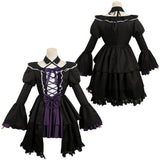 Anime Puella Magi Madoka Magica Homura Akemi Women Black Gothic Dress Cosplay Costume Outfits Halloween Carnival Suit