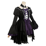Anime Puella Magi Madoka Magica Homura Akemi Women Black Gothic Dress Cosplay Costume Outfits Halloween Carnival Suit