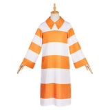 Anxiety Orange Striped Dress Outfit Cosplay Costume Outfits Halloween Carnival Suit