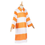 Anxiety Orange Striped Dress Outfit Cosplay Costume Outfits Halloween Carnival Suit