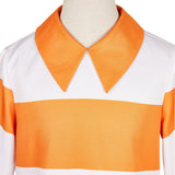 Anxiety Orange Striped Dress Outfit Cosplay Costume Outfits Halloween Carnival Suit