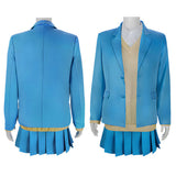 Ao no Hako Kano Chinatsu Women Blue Outfit Cosplay Costume Outfit Halloween Carnival Suit