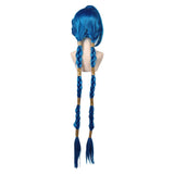 Arcane: League of Legends Season 2 (2024) Jinx Cosplay Blue Wig Carnival Halloween Party Props