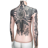 Arcane: League of Legends Season 2 (2024) Vi Women Printed Tattoo Top Cosplay Costume