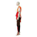 Avatar: The Last Airbender Aang Orange One-shoulder Practice Outfit Cosplay Costume Outfit Halloween Carnival Suit