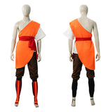 Avatar: The Last Airbender Aang Orange One-shoulder Practice Outfit Cosplay Costume Outfit Halloween Carnival Suit