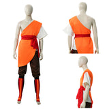 Avatar: The Last Airbender Aang Orange One-shoulder Practice Outfit Cosplay Costume Outfit Halloween Carnival Suit