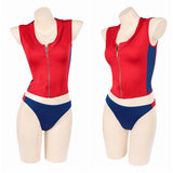 Baywatch Summer Quinn Women Red Swimsuit Cosplay Costume Outfit Halloween Carnival Suit