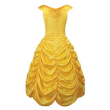 Beauty and the Beast Belle Women Yellow Dress Cosplay Costume Outfit Halloween Carnival Suit