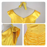 Beauty and the Beast Belle Women Yellow Dress Cosplay Costume Outfit Halloween Carnival Suit