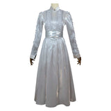 Beetlejuice 2024 Astrid Deetz Women White Dress Cosplay Costume Outfits Halloween Carnival Suit