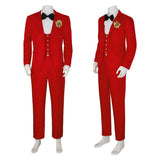 Beetlejuice Betelgeuse Red Suit Cosplay Costume Outfit Halloween Carnival Suit