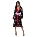 Boa Hancock Women Black Kimono Cosplay Costume Outfit Halloween Carnival Suit