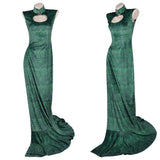 Boa Hancock Women Green Qipao Cosplay Costume Outfit Halloween Carnival Suit