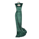 Boa Hancock Women Green Qipao Cosplay Costume Outfit Halloween Carnival Suit