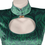 Boa Hancock Women Green Qipao Cosplay Costume Outfit Halloween Carnival Suit