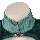 Boa Hancock Women Green Qipao Cosplay Costume Outfit Halloween Carnival Suit