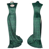 Boa Hancock Women Green Qipao Cosplay Costume Outfit Halloween Carnival Suit
