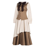 Cardcaptor Sakura Tomoyo Daidouji Women Brown Dress Cosplay Costume Outfits Halloween Carnival Suit