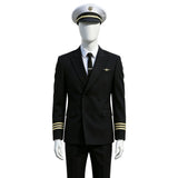 Catch Me If You Can Frank Abagnale Black Captain Uniform Cosplay Costume Outfit Halloween Carnival Suit