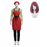 Smoking Behind the Supermarket with You Yamada Red Clerk Uniform Cosplay Costume Outfit Halloween Carnival Suit