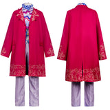 Charlie and the Chocolate Factory Young Willy Wonka Red Outfit Cosplay Costume Outfit Halloween Carnival Suit