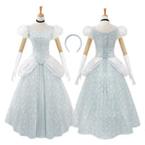 Cinderella Light Blue Dress Cosplay Costume Outfit Halloween Carnival Suit