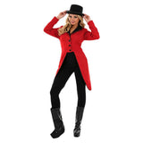 Circus Animal Trainer Women Red Outfit Cosplay Costume Outfit Halloween Carnival Suit