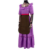 CoCo Imelda Women Purple Dress Cosplay Costume Outfit Halloween Carnival Suit