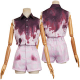 Companion (2025) Iris Women Pink Bloody Outfit Cosplay Costume Outfits Halloween Carnival Suit