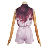 Companion (2025) Iris Women Pink Bloody Outfit Cosplay Costume Outfits Halloween Carnival Suit