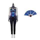 Movie Mortal Kombat 2 Kitana Women Blue Outfit Cosplay Costume Outfit Halloween Carnival Suit