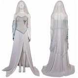 Corpse Bride Emily Women White Wedding Dress Cosplay Costume Outfits Halloween Carnival Suit