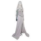 Corpse Bride Emily Women White Wedding Dress Cosplay Costume Outfits Halloween Carnival Suit