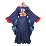 Cosmic Princess Kaguya Tsukimi Yachiyo Women Blue Kimono Cosplay Costume Outfit Halloween Carnival Suit