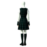 Coven Academy Sasha Women Green Dress Cosplay Costume Outfit Halloween Carnival Suit
