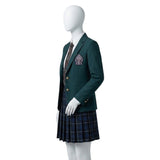 Coven Academy Women Green School Uniform Cosplay Costume Outfit Halloween Carnival Suit