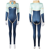 Creature Commandos 2024 Nina Mazursky Women Blue Jumpsuit Cosplay Costume Outfits Halloween Carnival Suit