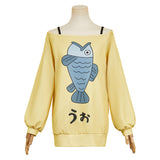 Dan da dan Momo Ayase Yellow Printed Top Cosplay Costume Outfits Halloween Carnival Suit